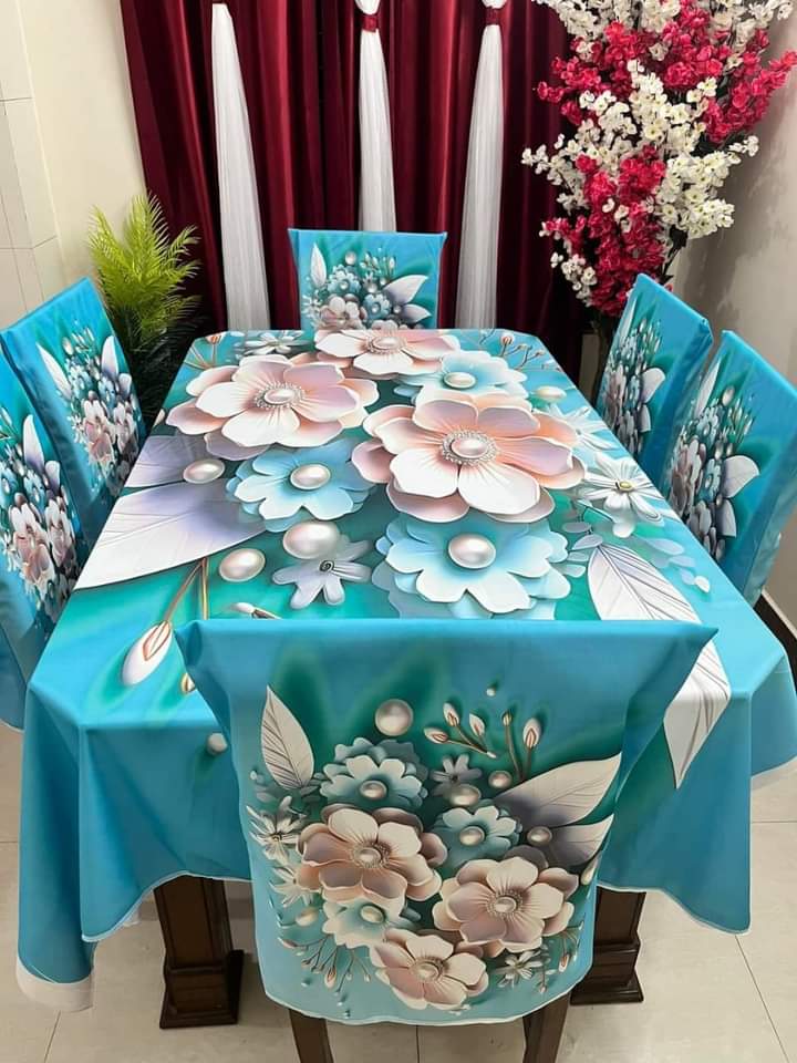 Gorgeous China Premium 3D Print Table Cloth Set (7 Piece)