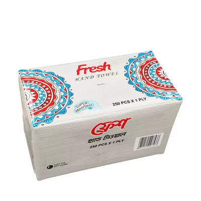 ফ্রেশ হ্যান্ড টাওয়েল (২৫০X১ প্লাই) প্রতিটি / Fresh Hand Towel (250X1 Ply) each