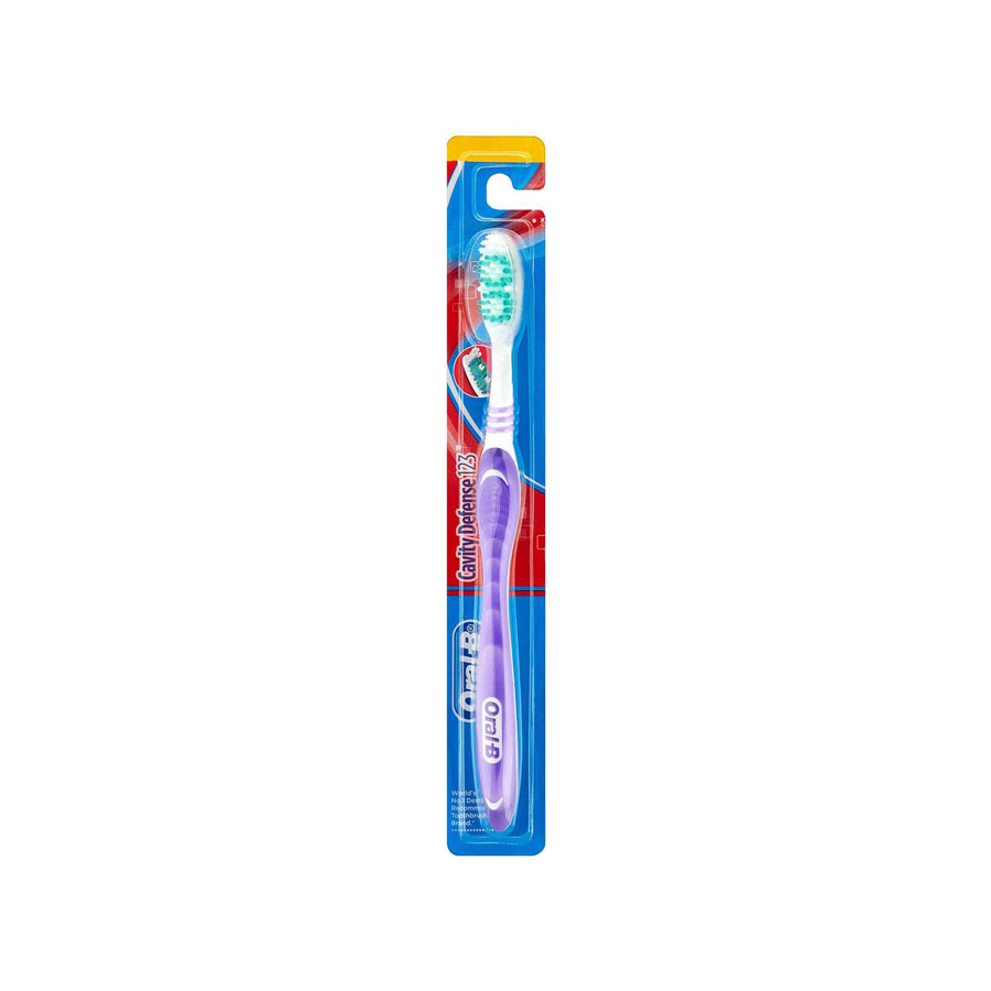Oral-B Cavity Defense 123 Medium Toothbrush - 1 Piece (Multicolor)